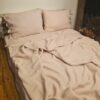 French Vintage Pale Rose bedding set with ruffles