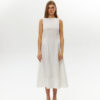 Сукня з льону міні силуету трапеція біла