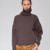 Knitted sweater with cashmere brown