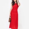 Linen sundress with flounces pink
