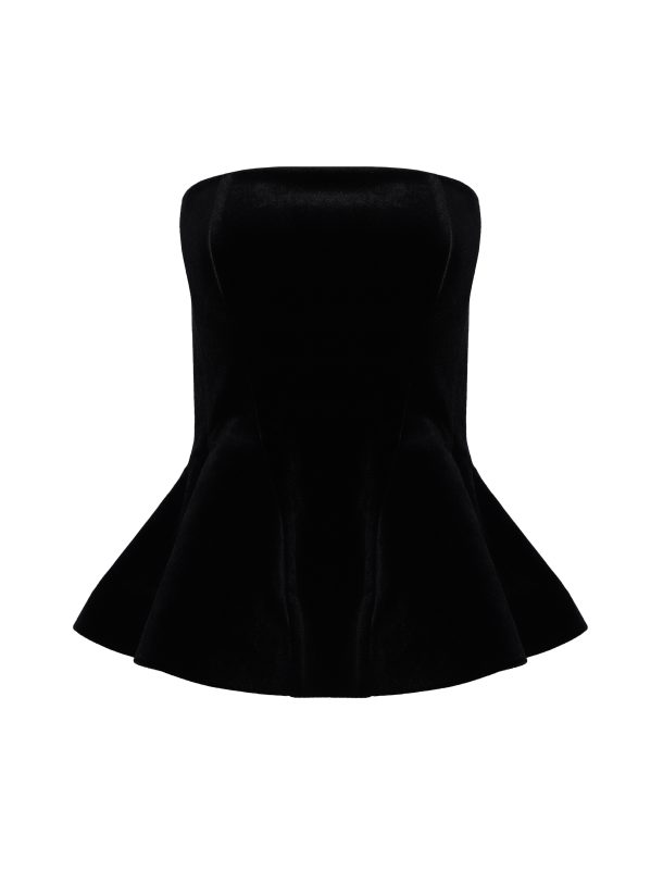 Корсет з оксамиту – предметна зйомка, фронтальний ракурс